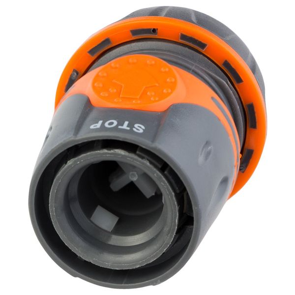 Конектор 1/2" швидкознімний для шланга 3/4" аквастоп (ABS+TPR) FLORA (5015514) 5015514 фото