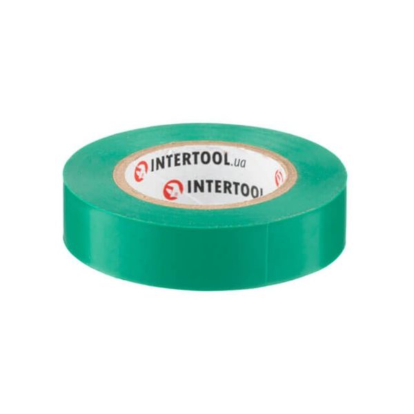 Стрічка ізоляційна, 17 мм * 15 м * 0.15 мм, зелена INTERTOOL IT-0041 IT-0041 фото