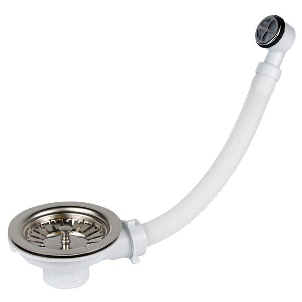 Клапан донний для кухонної мийки 1½" з нерж. решіткою та переливом WIRQUIN (9545680) 9545680 фото