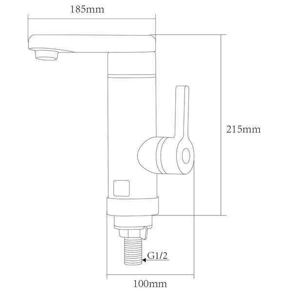 Кран-водонагрівач проточний HZ 3.0кВт 0.4-5бар для кухні гусак прямий на гайці (W) AQUATICA HZ-6B243W (9791123) 9791123 фото