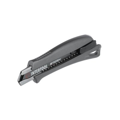 Нож сегментный 18 мм, алюминиевая рукоятка, меиллическая направляющая, STORM INTERTOOL HT-0534 HT-0534 фото