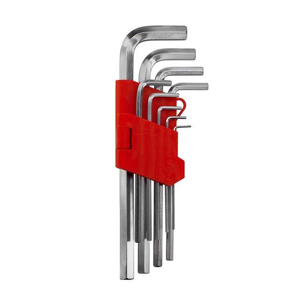 Набір ключів Г-подібних шестигранних подовжених 9 шт, 1.5-10 мм, CrV INTERTOOL HT-0602 HT-0602 фото