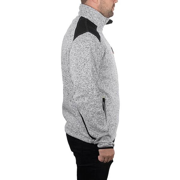 Куртка вязанная SOFTSHELL серого цвеи с черными всивками, ткань 100 % полиэстр 270 G,с карманом на груди и двумя боковыми, размер M INTERTOOL SP-3112 SP-3112 фото
