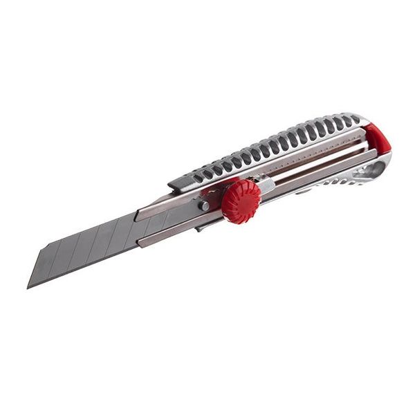 Нож сегментный 18 мм, меиллическая направляющая, алюминиевый корпус, винтовая фиксация INTERTOOL HT-0507 HT-0507 фото