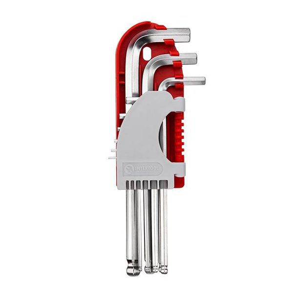 Набір ключів Г-подібних шестигранних з шаровим наконечником 9 шт, 1.5-10 мм, S2, PROF INTERTOOL HT-1813 HT-1813 фото