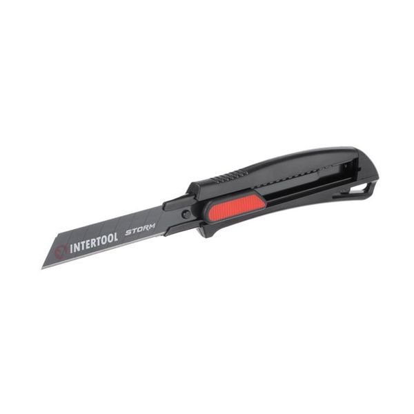 Нож сегментный мультифункциональный 18 мм, меиллическая направляющая, Storm INTERTOOL HT-0537 HT-0537 фото