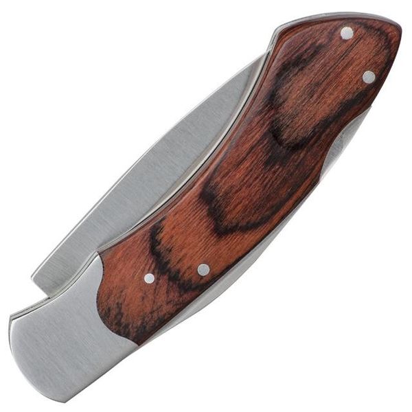 Нож складной 181 мм, ручка с деревянными всивками INTERTOOL HT-0594 HT-0594 фото